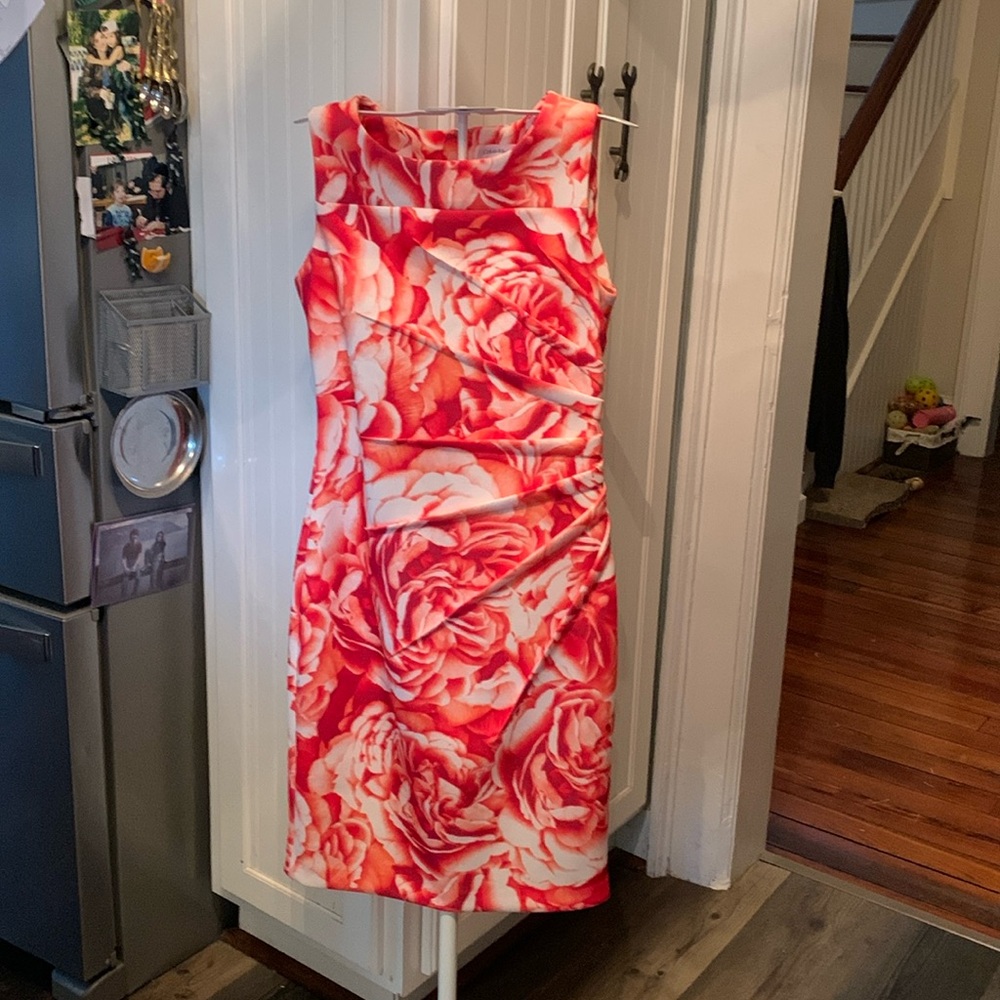 Calvin Klein scuba floral dress. Worn once .‎ Excellent condition. 129 retail